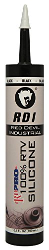Red Devil 08166I RD PRO Industrial Grade RTV 100% Silicone Sealant, 10.1 oz, Black, 1 Pack