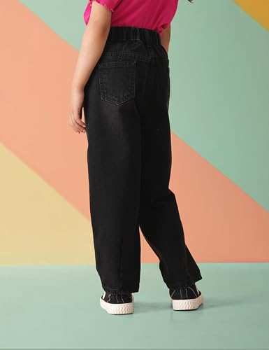 Image of Amazon Brand - Symbol Girl's Cotton Barrel Jeans