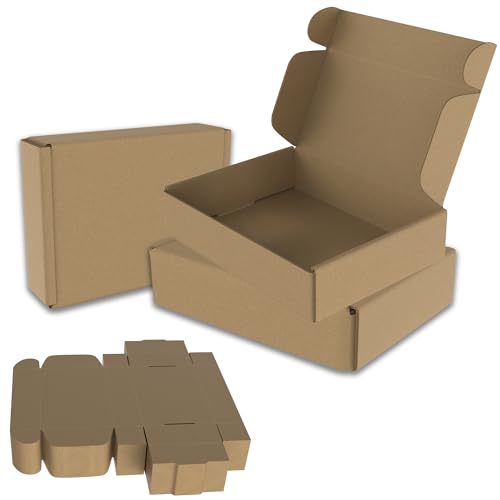 SUBTLETY Juego de 20 cajas de cartón para mudanza, cajas plegables de cartón ondulado, cajas sin marcar, cajas grandes para el transporte de correo de carga (15 x 10 x 4 cm)
