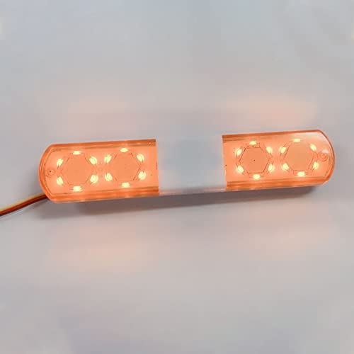 SUNGOOYUE RC LED Police Light, Simulation Design 4 Modes RC Police Flash Lamp LED Alarming Light for 1/8 1/10 RC Cars, 115mm(Yellow) - Image 3