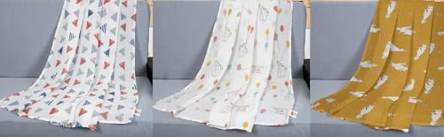 Image of Trance Home Linen Super Ultra Soft 100% Cotton Malmal Baby Swaddle Cloth | Baby Wrap for New Born Babies | Skin Friendly Soft Baby Towel |New Born Swaddles-(100x100 Cm, Circus Print,Pack of 3