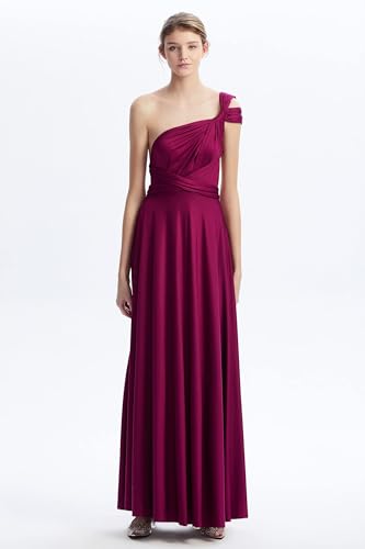Image of Multi-Way Wrap Infinity Maxi Dress for Bridesmaids & Wedding Guest | 31 Colors for All Wedding Themes, One Size & Plus, 1 Dress for Any Events, Evening, Prom, Gala, Non-See-Through, Wrinkle-Free