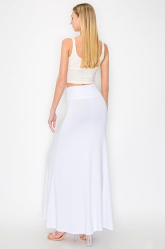 Women's Folded Wide Waist Band Maxi Skirt (S-XL)4