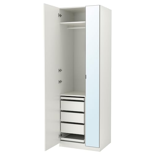 Combinación de armario PAX/FORSAND/ÅHEIM, 75x60x236 cm, blanco/cristal espejo