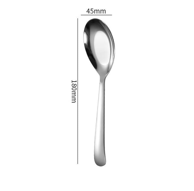ONUIFIKE Silverware Set, 1/4/6/8 Pieces Stainless Steel Spoons, Thickened Spoons, Creative Flat-bottomed Spoons, Extended Household Soup Spoons, Home Cutlery Flatware Set(1 Piece)