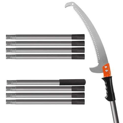 Image of ABJA Tree Branch Cutter Pruning Saw with 10 FT Long Stick, Heavy Duty Adjustable Height Pole, Tree Cutter Knife for Trimming High Branches