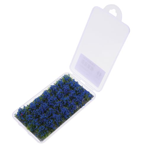 KONTONTY Mini Touffes d'herbe Décoratives Bleu Grappes de Fleurs, 1 Boîte pour Maquettes de Paysage Ferroviaire Miniature, Gazon Artificiel DIY pour Modélisme et Décor de Micro-paysages