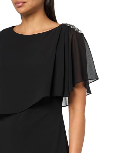 Image of Jessica Howard Women's Sleeveless Boat Neck Chiffon Caped Sheath Midi Dress