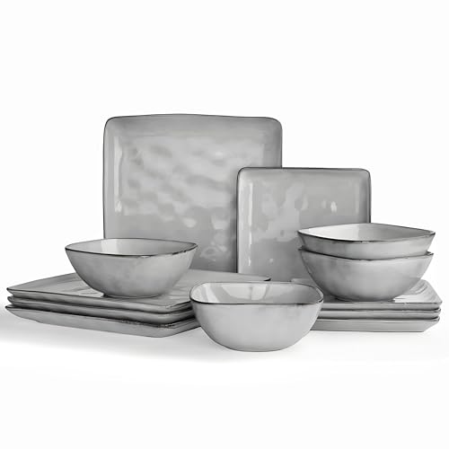 Richmount Steingut Geschirrset 4 Personen, Serie Ocean 12-tlg...