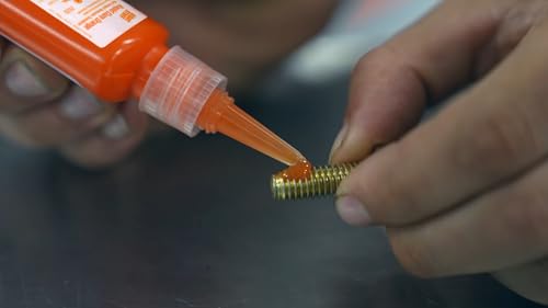 Image of Permatex The Right Stuff Rapid Cure Orange Threadlocker 25251, Works on Oily & Dirty Fasteners, Automotive, Industrial & Hardware Use, Sets in 15m Cures in 4h, 10 ml