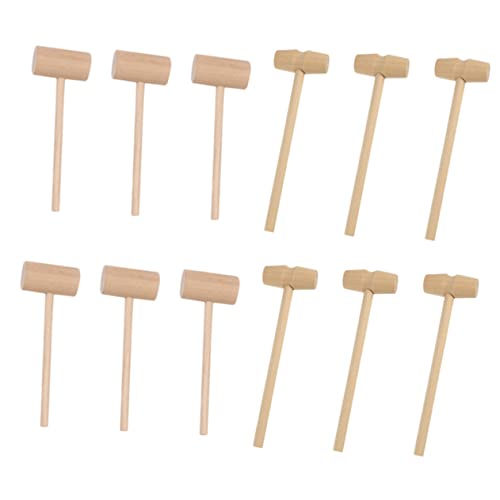 NAMOARLY 50 Pcs Wooden Mini Hammers Crab Mallets for Boys and Girls Safe Portable Tools for Home Restaurant Enhance Motor Skills
