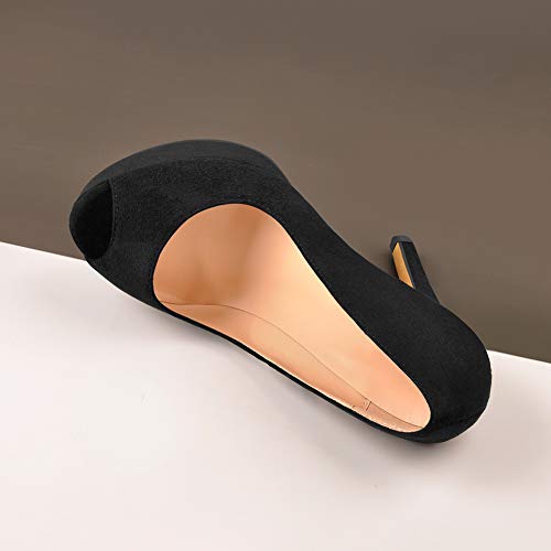 Richealnana Women's Peep Toe Platform Classic Pumps3