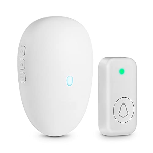 TOWODE Timbre inalámbrico, timbre de puerta impermeable, kit de timbre inalámbrico con 57 melodías, 4 niveles de volumen, indicador de destello LED timbre de entrada de puerta Cover