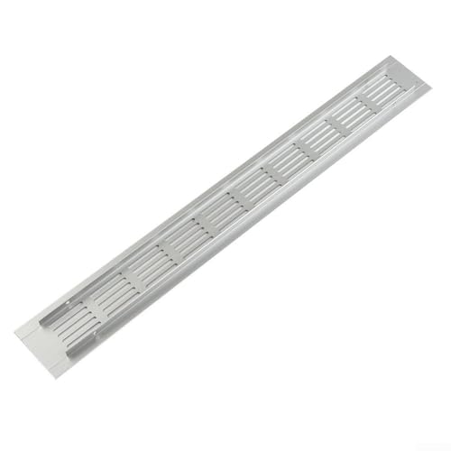 Cubierta de ventilación rectangular de aluminio de alto rendimiento de 50 mm para uso en armarios y armarios (50 x 400 mm)