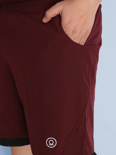 Image of CHKOKKO Men Shorts for Gym Sports or Running | Dry-Fit Fabric Single Layered Active Summer Workout Wear Knee Length Regular Fit | Elastic Waist with Front and Back Pockets