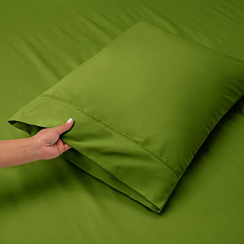 Image of Hearth & Harbor Extra Deep Pocket Split King Sheets - 5 Piece Hotel Luxury Bed Sheets Set Fits Up to 24 inch Mattress - Soft & Breathable Luxury Split King Bed Sheet Set, Split King, Calla Green