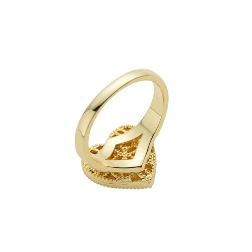 14K Gold Plated Rings For Women/Men,Gold Heart Shaped Nugget Rings For Women,Mesh Love Vintage Promise Rings For Her3