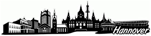 Samunshi® Hannover Skyline Aufkleber Sticker Autoaufkleber City Gedruckt - 15x3,4cm schwarz