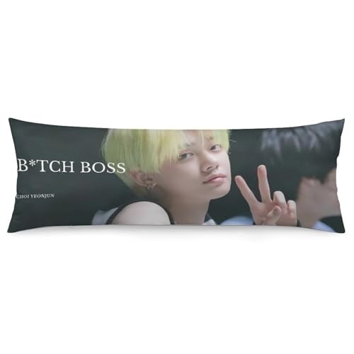 Yeonjun ヨンジュン TXT 7 抱き枕カバー 長方形 等身大クッションカバー 両面プリント 気持ちいい 安眠 隠しファスナー式 伸縮性 着脱簡単 肌触り良い 柔らかい 四季兼用 ベッド飾り 20"x54"