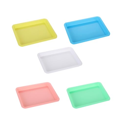 5 Pcs 9.8 x 7.4 x 1 inch Plastic Kitten Litter Boxes Small Bunny Litter Box Open Kitten Litter Box...