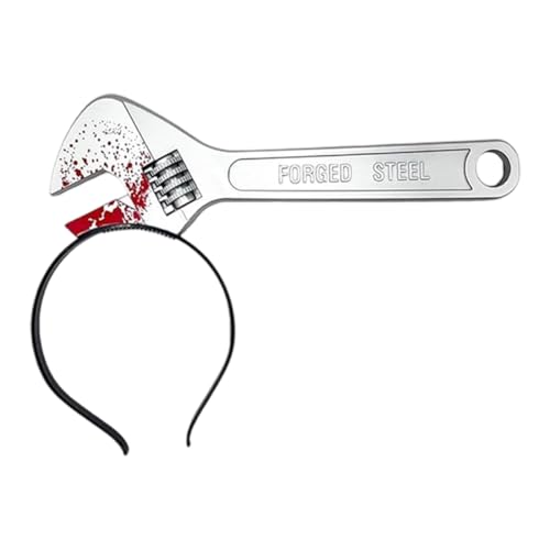 Teegxddy Aro para o cabelo de Halloween, fita de cabeça faca Halloween, sangue de terror, machado falso, diadema gótico, decoração de utilitários