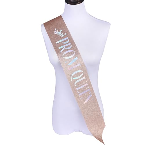 Image of Prom Sash with Pearl Pin - Graduation and School Party Accessories (1pcs, Prom Queen)