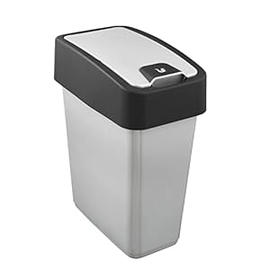 keeeper Premium Abfallbehälter mit Flip-Deckel, Soft Touch, 10 l, Magne, Silber