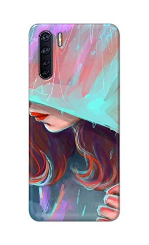 Image of PRINTFIDAA Pretty Woman Under The Umbrella Painting Printed Designer Hard Case for Oppo F15 / Oppo A91 / Oppo F15s / Oppo Reno 3, CPH2001, CPH2021 Back Cover -(e) RPM1007