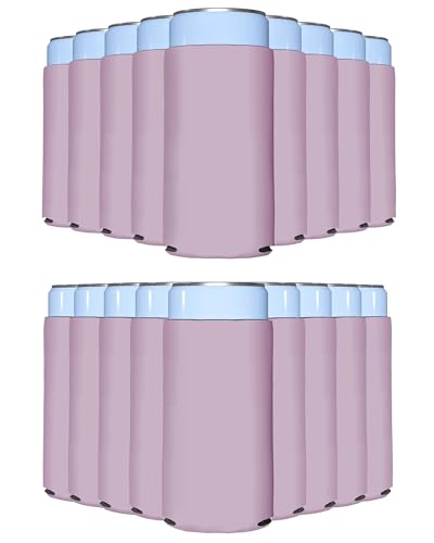 Image of PartyPrints 1000 Pack Blush Blank Slim Can Cooler Sleeves | Plain Seltzer Customizable Bulk Coolers for Beer Bottles & 12oz Tall Cans | Skinny Collapsible Drink Insulated Sleeve