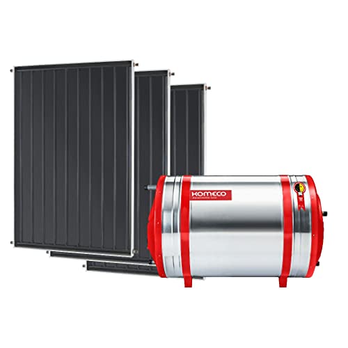 Aquecedor Solar 500 L Inox 304 alta pressão nível + 3 Coletores de 1,5m² MX Komeco