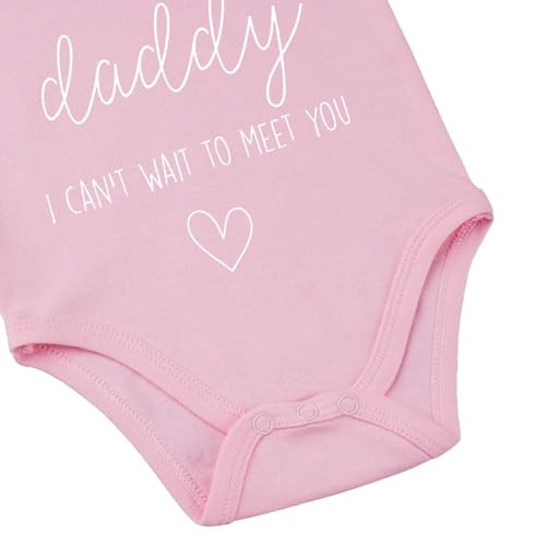 Image of Hi Daddy Bodysuit for Baby Hello Daddy Pregnancy Announcement for Husband I Love Daddys Baby Romper