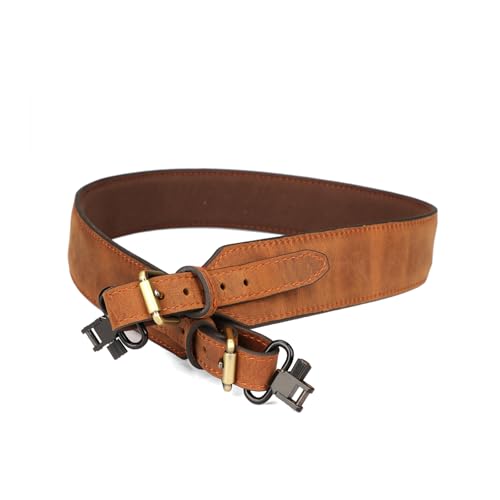 TOURBON Leather Hunting Sling with Swivels, Soft Rifle Gun Sling with Padding