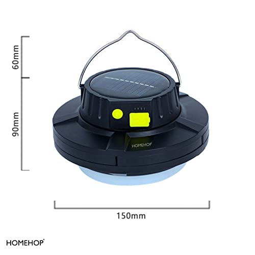 Homehop 60W Solar Led Rechargeable Emergency Light, Waterproof ,USB Portable Hanging Camping Lamp, for Home, Outdoor and Indoor with Rotary Switch (ABS Pack of 1)