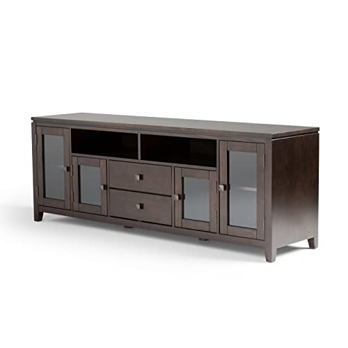 Simplihome AXCRCOS72-MAH Cosmopolitan Solid Wood Universal Tv Media Stand, 72 Inch Wide, Contemporary, Living Room Entertainment Center With Storage, For Flat Screen Tvs Up To 80 Inches In Mahogany Brown thumb #10