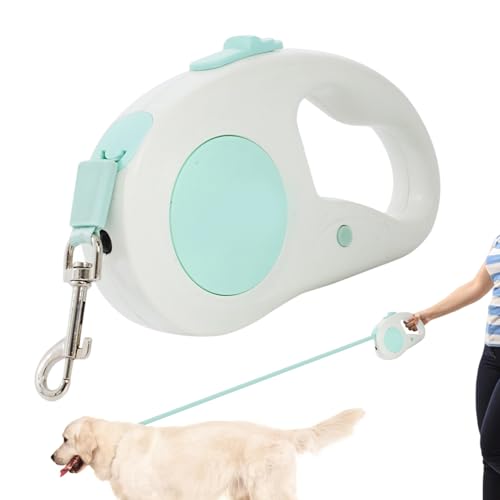 Correa retráctil para perro – Banda extensible para mascotas de 5 m con iluminación LED | Cinta para perros, para senderismo, camping, playa, parque de aventura, entrenamiento al aire libre