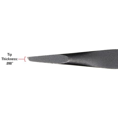 Image of Mayhew Tools 60141 Dominator Screwdriver Pry Bar, 12 inch Straight, Black Oxide Finish | Fully Heat-Treated Steel, Strikeable Cap & Shock-Absorbing Ergonomic Handle