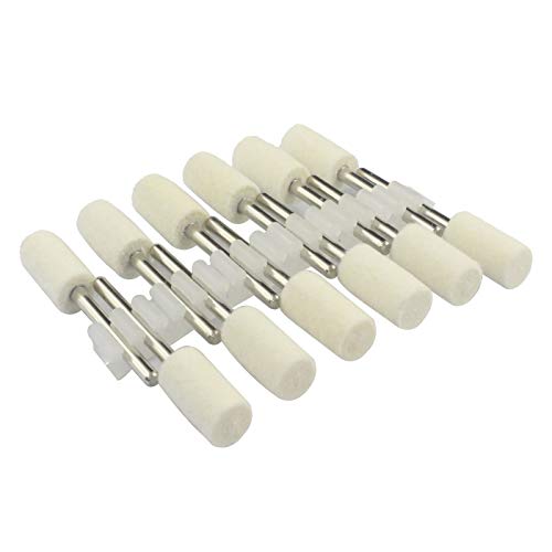 Luo Ke 8Mm Diameter Cylinder Shape Polishing Buffing Wheels Wool Felt Mounted Mandrel Grinding Bits Grinder Head Rotary Tool Accessories Drill Tools Attachment - 1/8 Inch Shank #TOP1