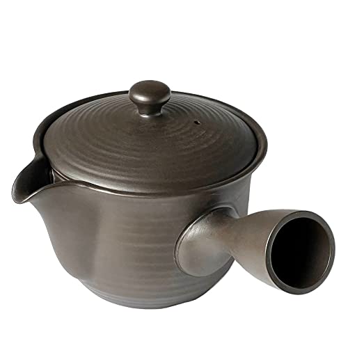 風景ドットコム 常滑焼 急須 400ml 黒 板アミ 195Y 日本製 深蒸し茶 粉茶