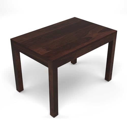 Image of 45 Inch Length Solid Sheesham Wood 4 Seater Dining Table Set | Four Seater Dinner Table with 4 Cushions Chairs|Dinning Table Set 4 Seater for Living Room | Wooden Table & Chair Set, Walnut Finish
