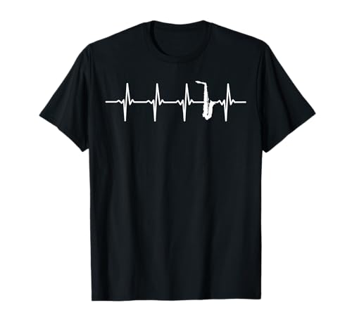 Saxofón Latidos De Corazón Regalo Para Saxofonistas Camiseta