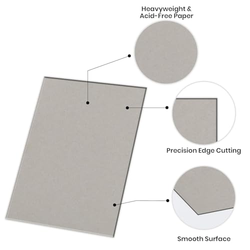 Image of A4 Grey Board 2mm (800 GSM) Thickness Pack of 5 Fine Finish Board