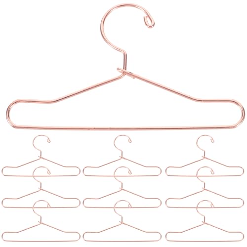 IMIKEYA Perchas para Muñecas Mini 7,5 Cm Metálicas Rosa Dorado 10 Unidades Accesorios para Ropa Muñeca Delicadas y Realistas y Armarios Pequeños