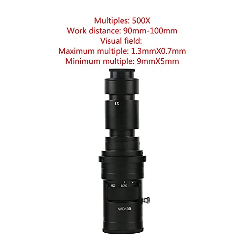Microscope 4K 1080P 48MP Video Lab USB Microscope Camera C Mount LED Light for Phone Repair 100X 130X 180X 200X 300X 500X Zoom(with 500X Lens)