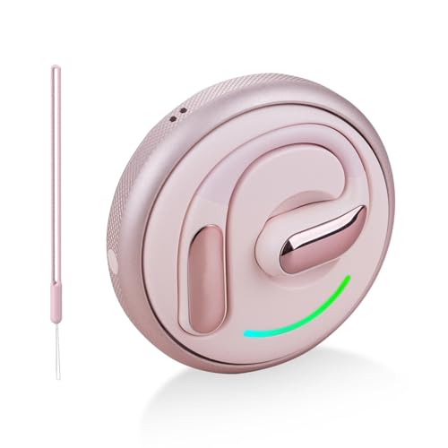 Open Ear Headphones Bluetooth 5.4, True Wireless Earbuds, Built Mic and ENC Call Noise Reductionfor Clear Calls, Up to 8 Hours Playtime, Sweat Resistant Earphones for Workouts Running-Pink K