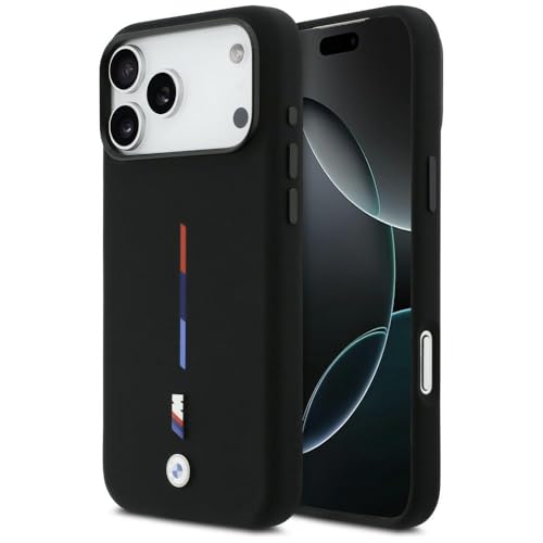 Coque BMW M silicone noir iPhone 17 Pro Max idéale pour un style urbain actif