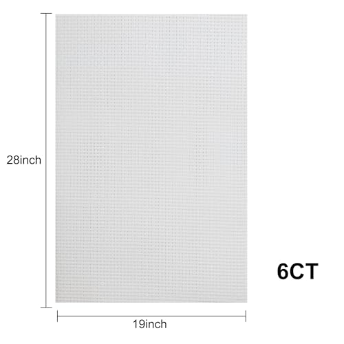 Image of Aida Cloth 6 Count Cross Stitch Fabric,19x28inch (6CT,White)