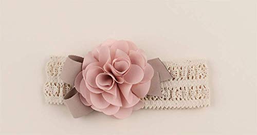 Denifery Baby Girls Cute Headband Elastic Lace Hair Band Pink Flower Headband Hair Accessories4