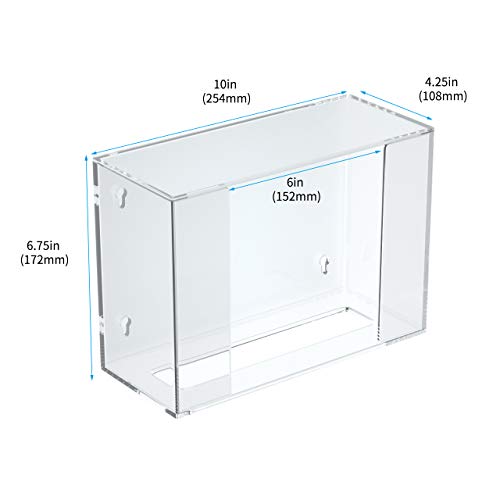FEMELI Clear Acrylic Paper Towel Dispenser, Wall Mount Or Counter Top Holder for C-Fold Multifold Z-Fold Trifold Paper Towel Hand Napkin with Lid