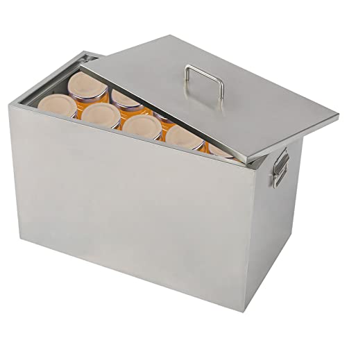 Rectangle Stainless Steel Canning Pot with Rack, Boiling Water Canners with 2 Canning Racks, Flat Bottom Brushed Canner, for Fruits, Sauerkraut, and Other High-Acid Food