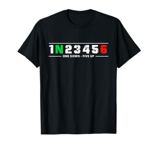 1N23456 Motorrad Gangschaltung Motorrad Reiter Motiv T-Shirt